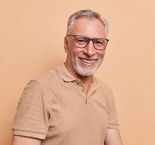 Portrait of senior man with nice teeth